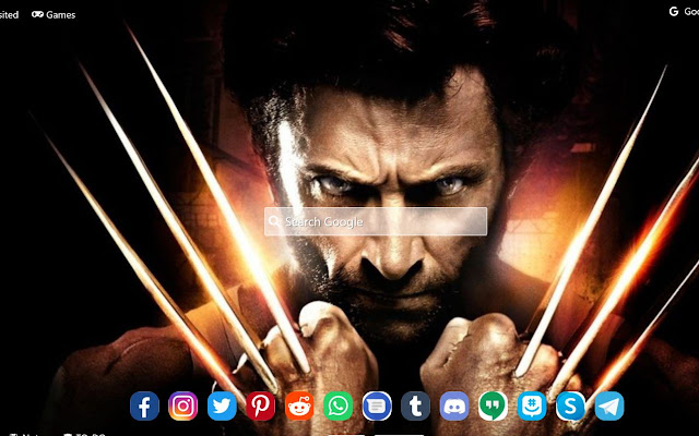 Wolverine Wallpaper New Tab Theme [Install]  from Chrome web store to be run with OffiDocs Chromium online